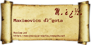 Maximovics Ágota névjegykártya